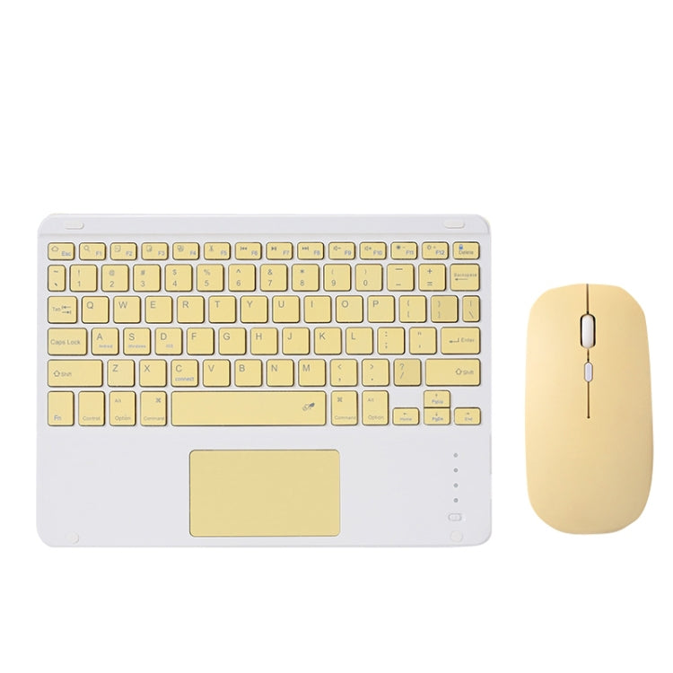 871 9.7 Inch Portable Tablet Bluetooth Keyboard With Touchpad + Mouse Set for iPad(Yellow + Mouse) - Universal by PMC TechLife | Online Shopping South Africa | PMC TechLife