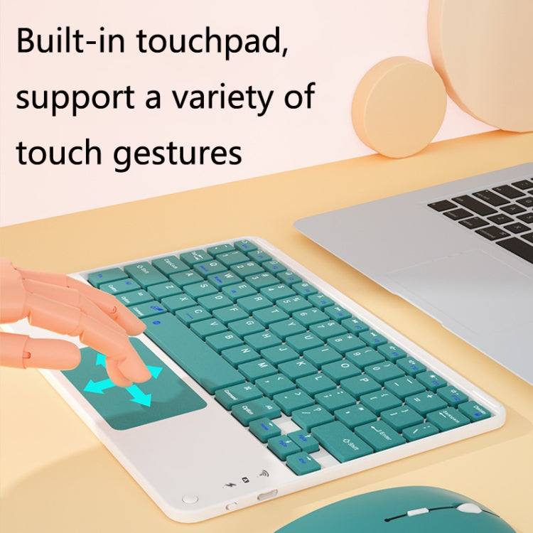 871 9.7 Inch Portable Tablet Bluetooth Keyboard With Touchpad + Mouse Set for iPad(Mint Green + Mouse) - Universal by PMC TechLife | Online Shopping South Africa | PMC TechLife