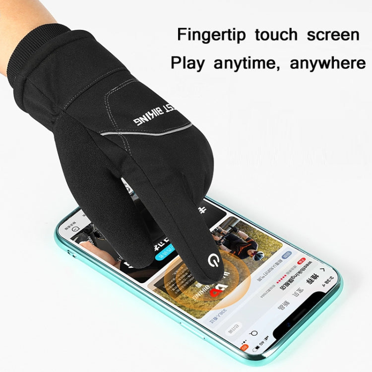 WEST BIKING YP0211221 Winter Warm Fleece Riding Gloves Non-Slip Waterproof Touch Screen Gloves, Size: L(Black) - free shipping - PMc TechLife - Order now!