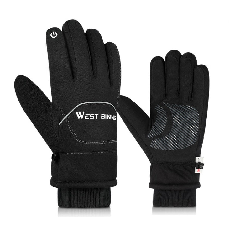 WEST BIKING YP0211221 Winter Warm Fleece Riding Gloves Non-Slip Waterproof Touch Screen Gloves, Size: XL(Black) - free shipping - PMc TechLife - Order now!