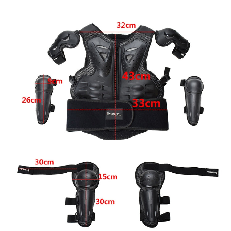 GHOST RACING Motorcycle Protective Gear Children Safety Riding Sport Vest + Knee Pads + Elbow Pads Protective Suit(Red) - free shipping - PMC TechLife - Order now!