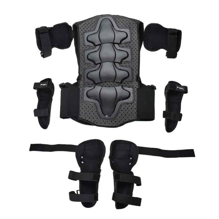 GHOST RACING Motorcycle Protective Gear Children Safety Riding Sport Vest + Knee Pads + Elbow Pads Protective Suit(Black) - free shipping - PMC TechLife - Order now!