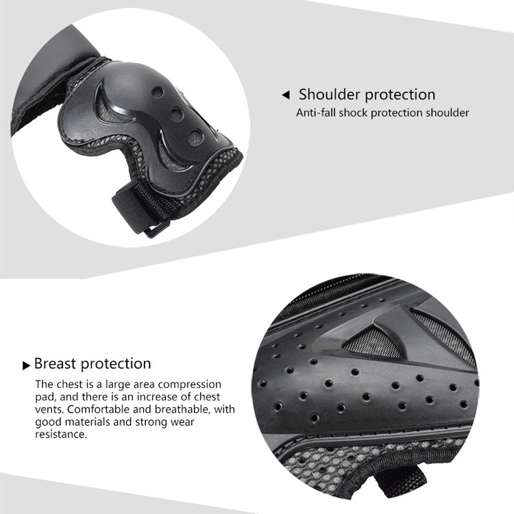GHOST RACING Motorcycle Protective Gear Children Safety Riding Sport Vest + Knee Pads + Elbow Pads Protective Suit(Black) - free shipping - PMC TechLife - Order now!