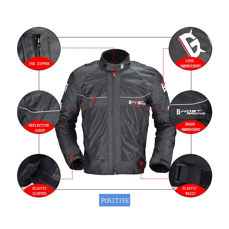 GHOST RACING GR-Y05 Motorcycle Cycling Cloth Men Knight Racing Jacket Keep Warm Anti-Fall Locomotive Off-Road Suit, Size: XL(Black) - Protective Gear by GHOST RACING | Online Shopping South Africa | PMC TechLife | Buy Now Pay Later Mobicred