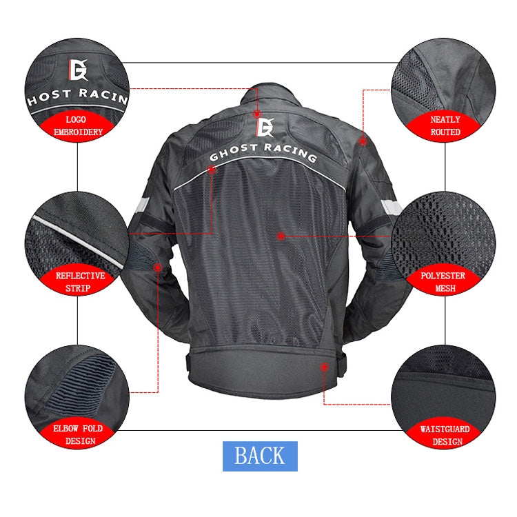 GHOST RACING GR-Y05 Motorcycle Cycling Cloth Men Knight Racing Jacket Keep Warm Anti-Fall Locomotive Off-Road Suit, Size: M(Black) - free shipping - PMC TechLife - Order now!
