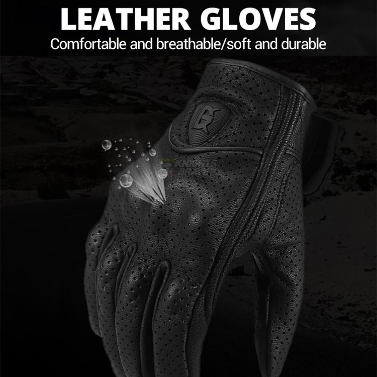 GHOST RACING GR-ST06 Breathable Touch Screen Motorcycle Riding Leather Gloves Anti-Fall Locomotive Gloves, Size: XL(Black) - Locomotive Gloves by GHOST RACING | Online Shopping South Africa | PMC TechLife | Buy Now Pay Later Mobicred