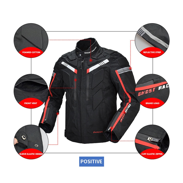 GHOST RACING GR-Y07 Motorcycle Cycling Jacket Four Seasons Locomotive Racing Anti-Fall Cloth, Size: XXXXL(Light Grey) - free shipping - PMC TechLife - Order now!