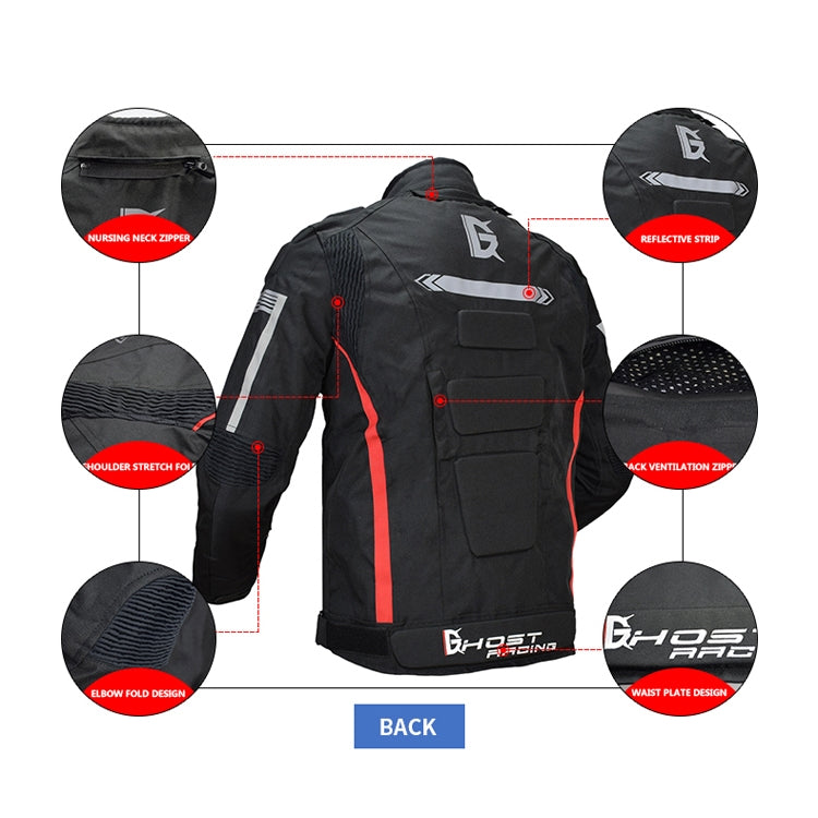 GHOST RACING GR-Y07 Motorcycle Cycling Jacket Four Seasons Locomotive Racing Anti-Fall Cloth, Size: XXXXL(Black) - free shipping - PMC TechLife - Order now!