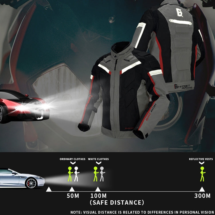GHOST RACING GR-Y07 Motorcycle Cycling Jacket Four Seasons Locomotive Racing Anti-Fall Cloth, Size: XXXXL(Black) - free shipping - PMC TechLife - Order now!