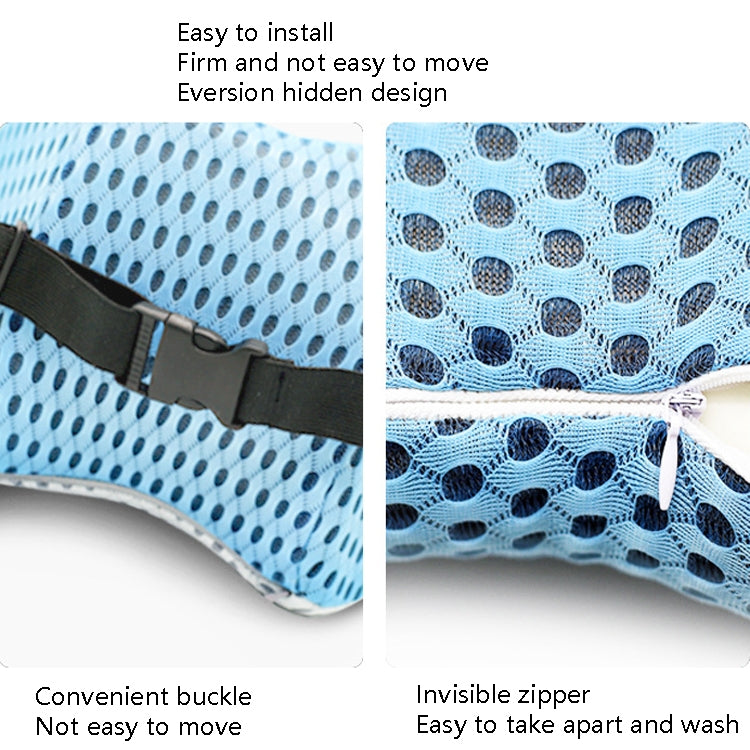 Car Supplies Lumbar Support Memory Foam Car Backrest Lumbar Cushion Seat Cushion Lumbar Pillow, Colour: 4D Grid Dark Gray - Seat Accessories by PMC Jewellery | Online Shopping South Africa | PMC Jewellery | Buy Now Pay Later Mobicred