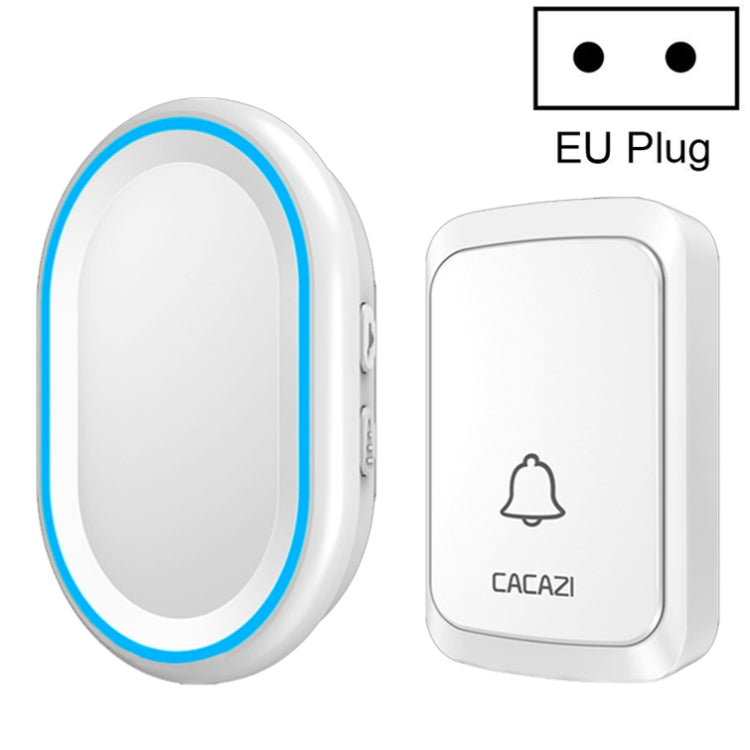 CACAZI A80 1 For 1 Wireless Music Doorbell without Battery, Plug:EU Plug(White) - Wireless Doorbell by CACAZI | Online Shopping South Africa | PMC TechLife | Buy Now Pay Later Mobicred