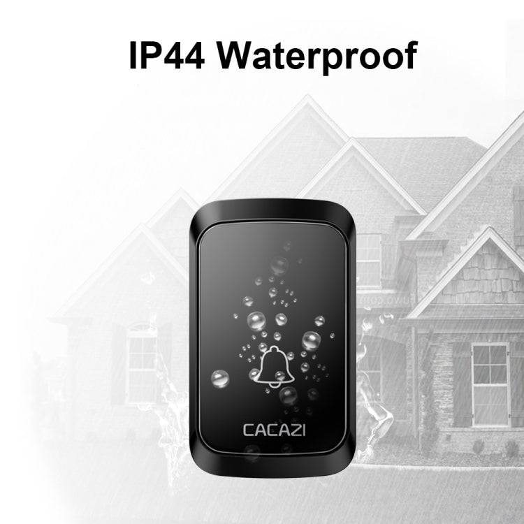 CACAZI A80 1 For 1 Wireless Music Doorbell without Battery, Plug:EU Plug(Black) - Wireless Doorbell by CACAZI | Online Shopping South Africa | PMC TechLife | Buy Now Pay Later Mobicred