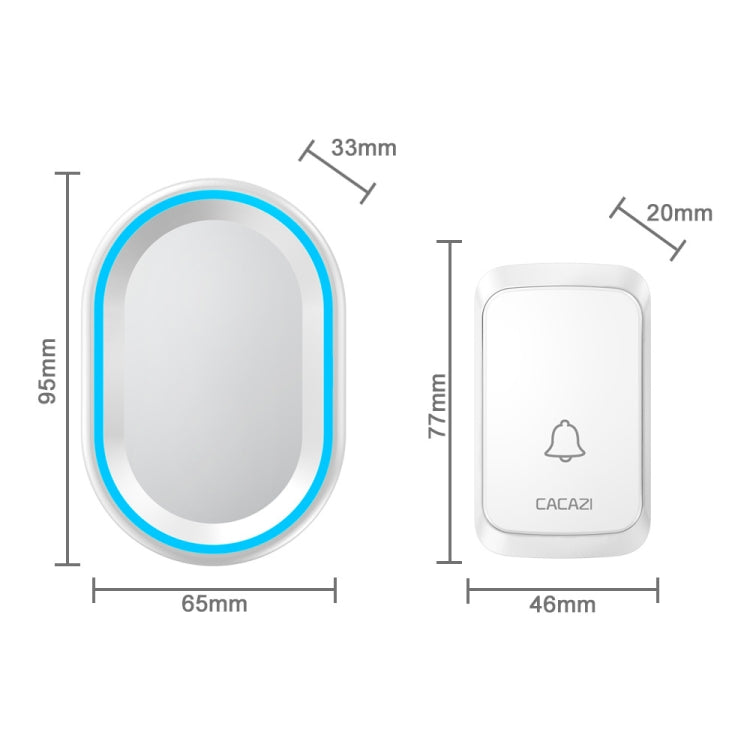 CACAZI A80 1 For 1 Wireless Music Doorbell without Battery, Plug:UK Plug(Black) - free shipping - PMC TechLife - Order now!
