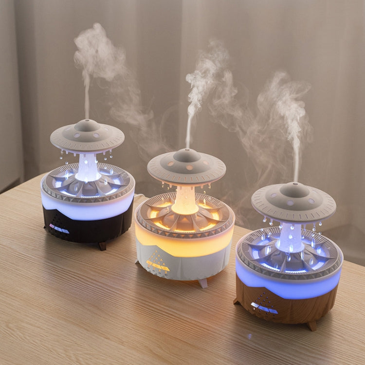 UFO Water Drop Aromatherapy Humidifier Desktop Remote Control Diffuser, Plug: EU Plug(Wood Grain) - free shipping - PMC TechLife - Order now!