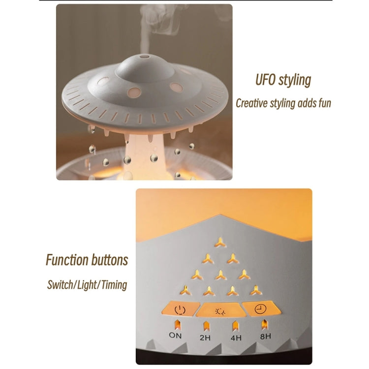 UFO Water Drop Aromatherapy Humidifier Desktop Remote Control Diffuser, Plug: US Plug(Wood Grain) - free shipping - PMC TechLife - Order now!