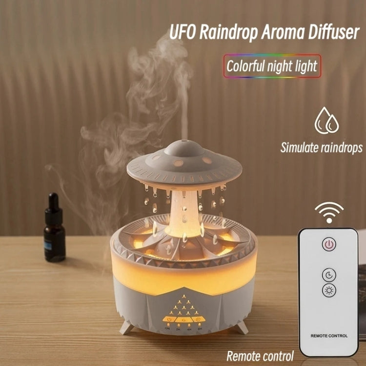 UFO Water Drop Aromatherapy Humidifier Desktop Remote Control Diffuser, Plug: US Plug(Wood Grain) - free shipping - PMC TechLife - Order now!