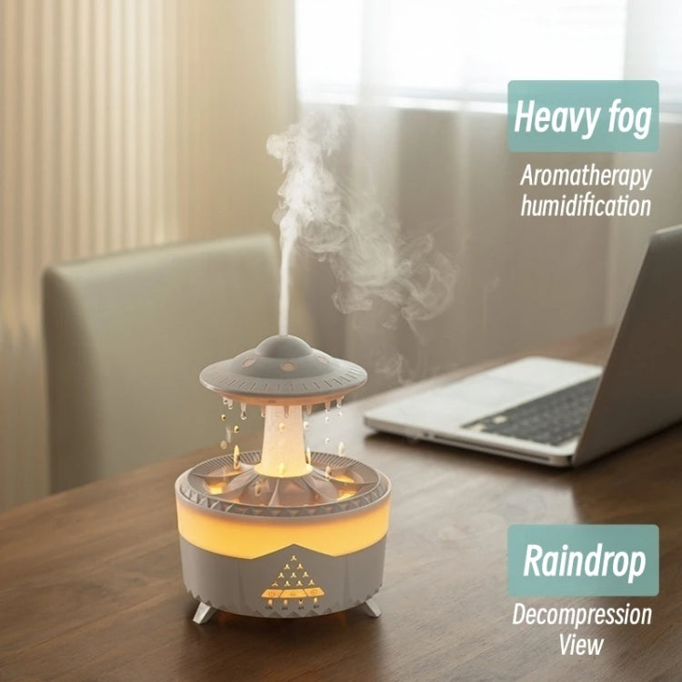 UFO Water Drop Aromatherapy Humidifier Desktop Remote Control Diffuser, Plug: UK Plug(Wood Grain) - free shipping - PMC TechLife - Order now!