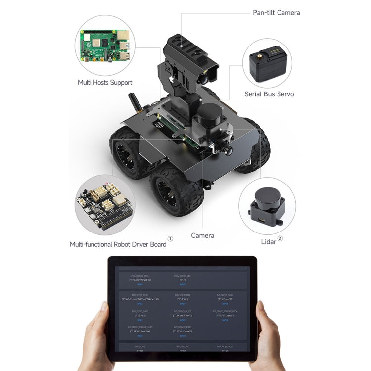 Waveshare WAVE ROVER Flexible Expandable 4WD Mobile Robot Chassis, Onboard ESP32 Module(US Plug) - free shipping - PMC TechLife - Order now!