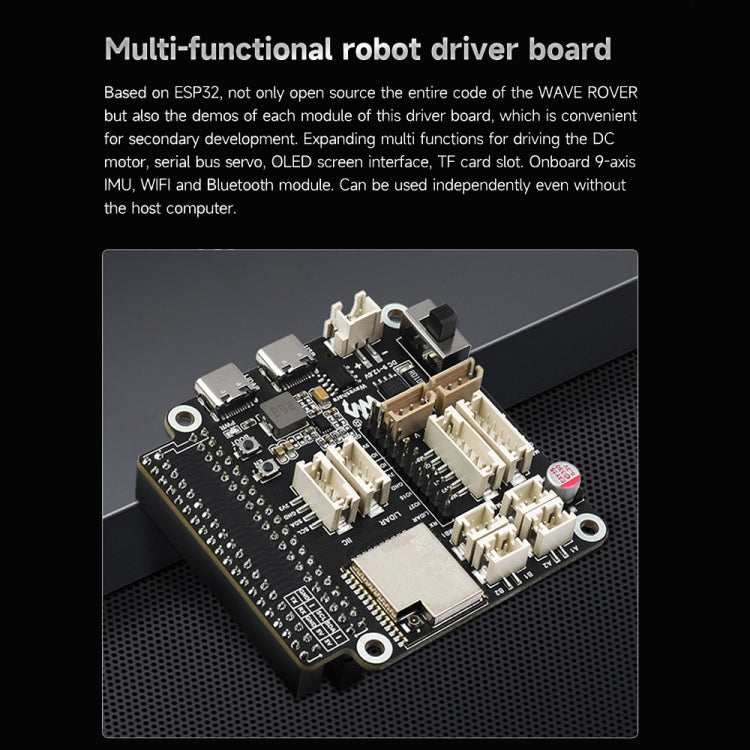 Waveshare WAVE ROVER Flexible Expandable 4WD Mobile Robot Chassis, Onboard ESP32 Module(EU Plug) - free shipping - PMC TechLife - Order now!
