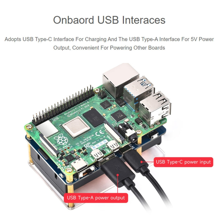 Waveshare 25567 For Raspberry Pi UPS HAT (D), Pogo Pins Connector , Without Battery - Raspberry Pi Accessories by Waveshare | Online Shopping South Africa | PMC TechLife | Buy Now Pay Later Mobicred