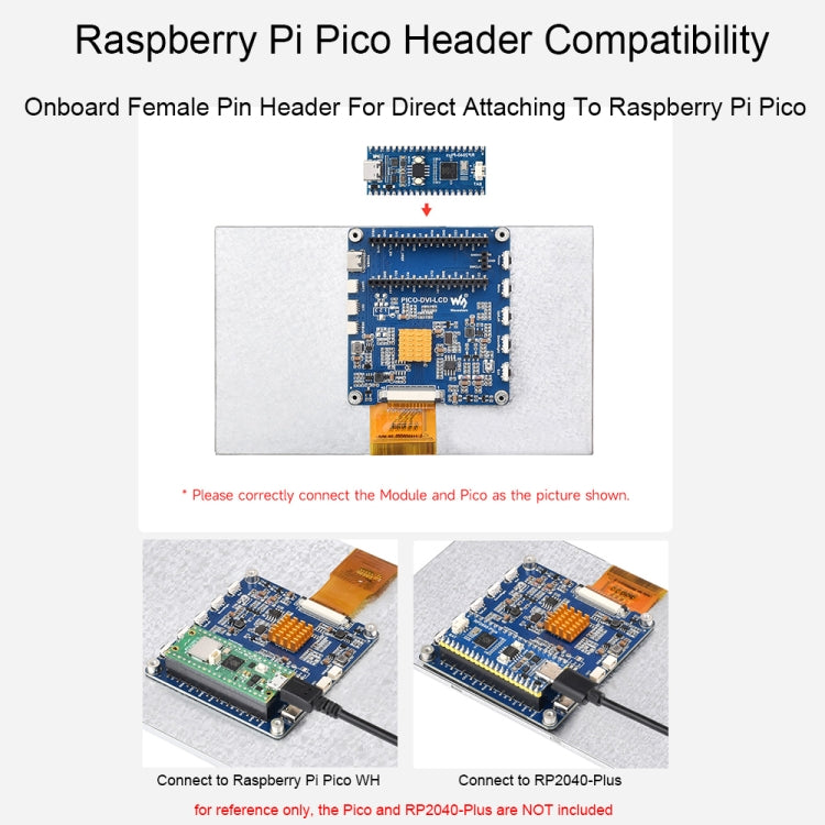 7 Inch Waveshare For Raspberry Pi Pico 1024��600 Pixel IPS Panel DVI Display Module - free shipping - PMC TechLife - Order now!