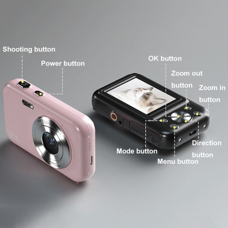 DC406L 2.4-Inch 1080P Mini HD 16X Zoom Digital Camera Home Children Camera UK Plug(Pink) - Children Cameras by PMC TechLife | Online Shopping South Africa | PMC TechLife | Buy Now Pay Later Mobicred