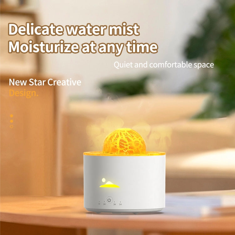HX-130 Colorful Night Light Planet Desktop Flame Aromatherapy Humidifier, Spec: UK Plug(White) - free shipping - PMC TechLife - Order now!
