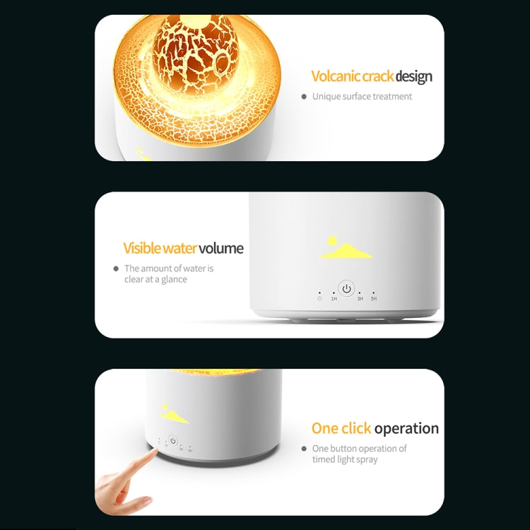 HX-130 Colorful Night Light Planet Desktop Flame Aromatherapy Humidifier, Spec: UK Plug(White) - free shipping - PMC TechLife - Order now!