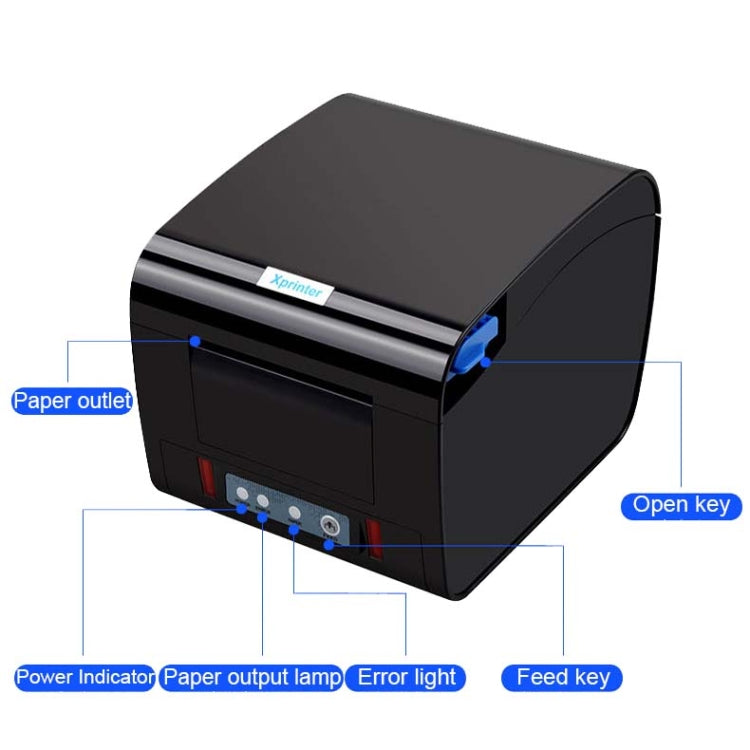 Xprinter XP-D230H 80mm Thermal Express List Printer with Sound and Light Alarm, Style:USB(EU Plug) - free shipping - PMC TechLife - Order now!