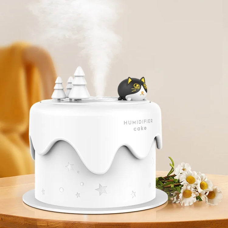 M328 Battery Type Mini Desktop Night Light Cartoon Cake Silent Spray Humidifier(White) - free shipping - PMC TechLife - Order now!