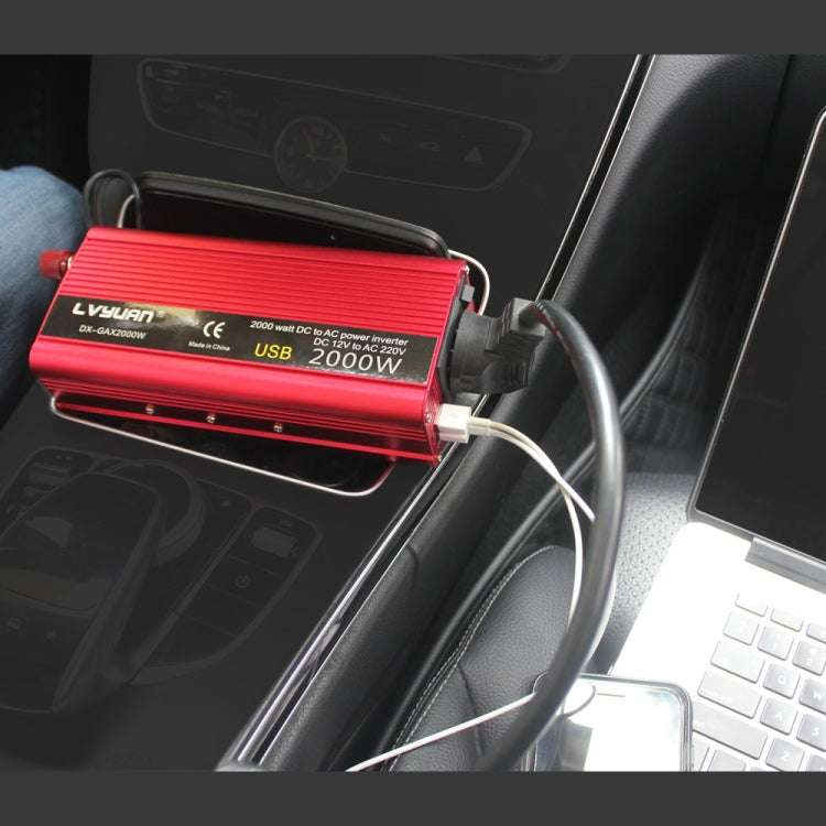 LVYUAN Car Inverter Dual USB Power Converter, Specification: 12V to 220V 1500W - Modified Square Wave by PMC TechLife | Online Shopping South Africa | PMC TechLife | Buy Now Pay Later Mobicred