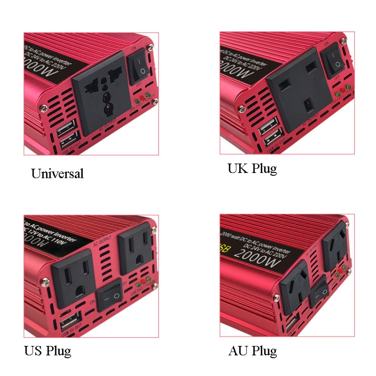 LVYUAN Car Inverter Dual USB Power Converter, Specification: 12V to 220V 2000W UK Plug - free shipping - PMC TechLife - Order now!