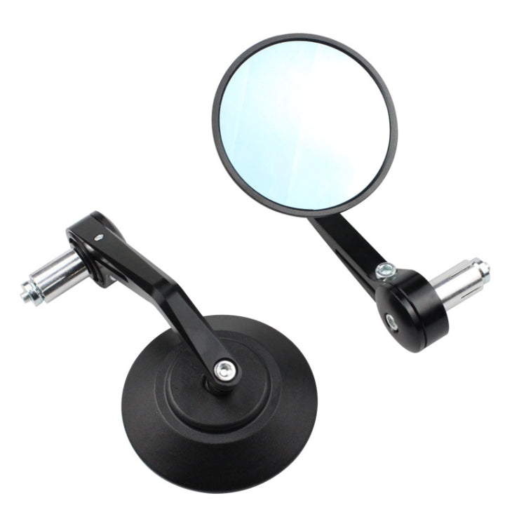 Motorcycle Electric Vehicle Modified Accessories Retro Circular CNC Hand Mirror Rear View Mirror(Black) - Side Mirrors by PMC TechLife | Online Shopping South Africa | PMC TechLife | Buy Now Pay Later Mobicred