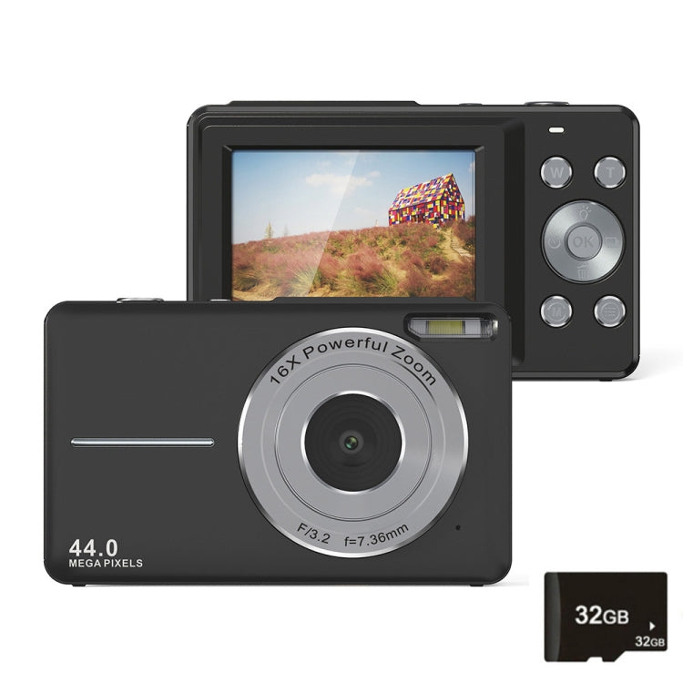 DC403L-AF 2.4-Inch 16X Zoom HD Digital Camera Mini Children Photography Camera US Plug(Black+32G) - Children Cameras by PMC TechLife | Online Shopping South Africa | PMC TechLife | Buy Now Pay Later Mobicred