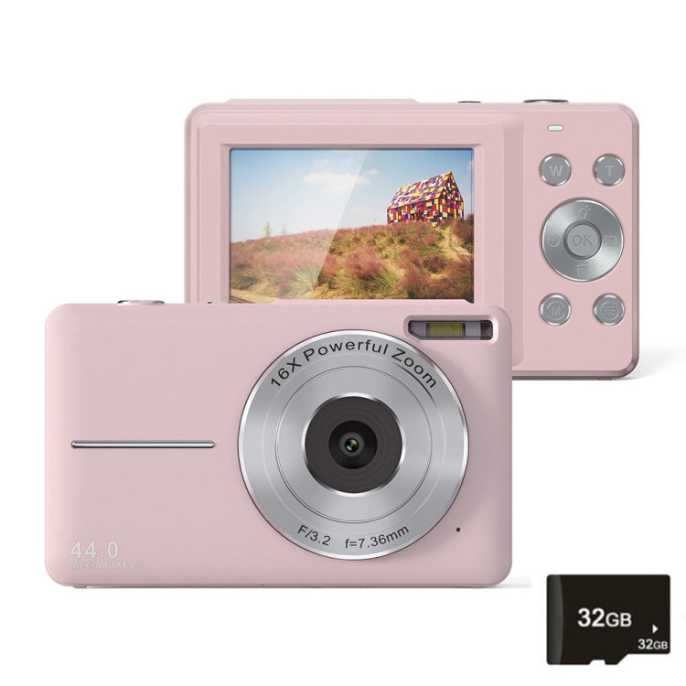 DC403L-AF 2.4-Inch 16X Zoom HD Digital Camera Mini Children Photography Camera UK Plug(Pink+32G) - Children Cameras by PMC TechLife | Online Shopping South Africa | PMC TechLife | Buy Now Pay Later Mobicred