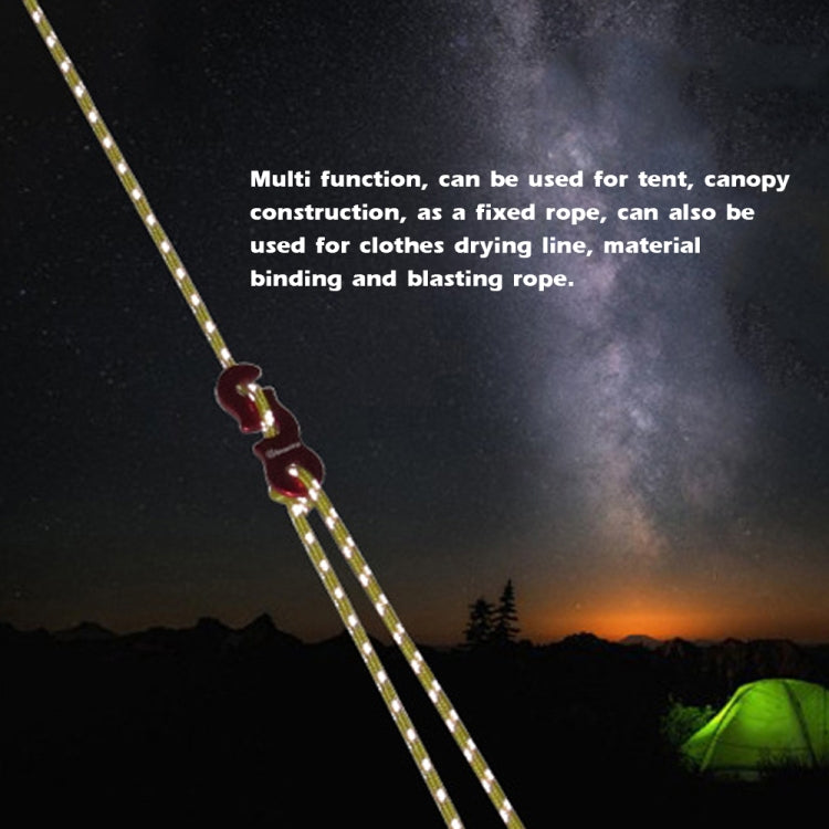 4m x 4 Rolls Outdoor Camping Tent Canopy Wind Rope Luminous Multi-Function Wind Rope Buckle Tent Fixed Rope(Figure 8 Buckle-Yellow) - Tents & Accessories by PMC TechLife | Online Shopping South Africa | PMC TechLife