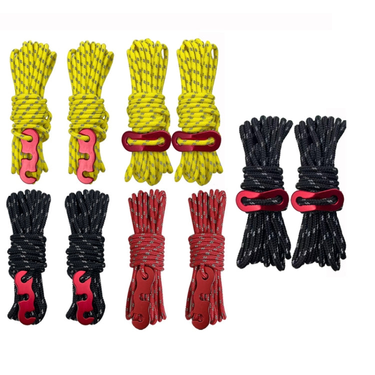 4m x 6 Rolls Outdoor Camping Tent Canopy Wind Rope Luminous Multi-Function Wind Rope Buckle Tent Fixed Rope(S Buckle-Red) - Tents & Accessories by PMC TechLife | Online Shopping South Africa | PMC TechLife | Buy Now Pay Later Mobicred