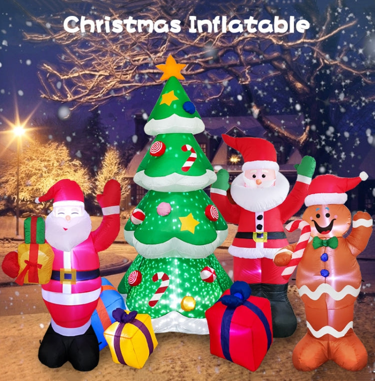 Santa Claus Christmas Tree Snowman Inflatable LED Luminous Christmas Ornaments, US Plug(QM0104-1.8M) - Christmas Ornaments by PMC TechLife | Online Shopping South Africa | PMC TechLife