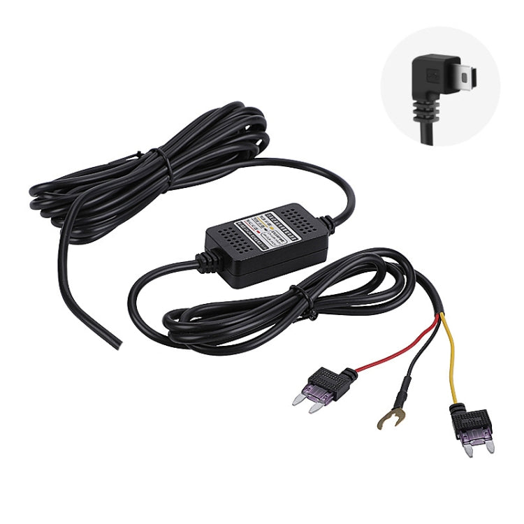 H516 Recording Step-down Line Shrinkage Video Car Charger Line Parking Monitoring Three-Core Power Cord, Model: With Fuse(Mini Right Elbow) - Cables & Connectors by PMC TechLife | Online Shopping South Africa | PMC TechLife | Buy Now Pay Later Mobicred