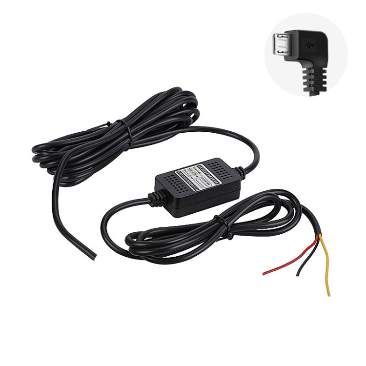 H516 Recording Step-down Line Shrinkage Video Car Charger Line Parking Monitoring Three-Core Power Cord, Model: Without Fuse(Micro Left Elbow) - Cables & Connectors by PMC TechLife | Online Shopping South Africa | PMC TechLife | Buy Now Pay Later Mobicred