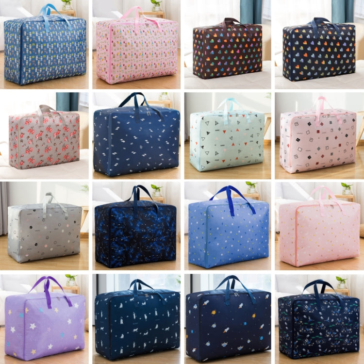 Oxford Cloth Quilt Moisture-Proof & Waterproof Storage Bag Zipper Portable Moving Luggage Bag, Specification: 55x33x20cm(Pink Square) - Storage Bags by PMC TechLife | Online Shopping South Africa | PMC TechLife