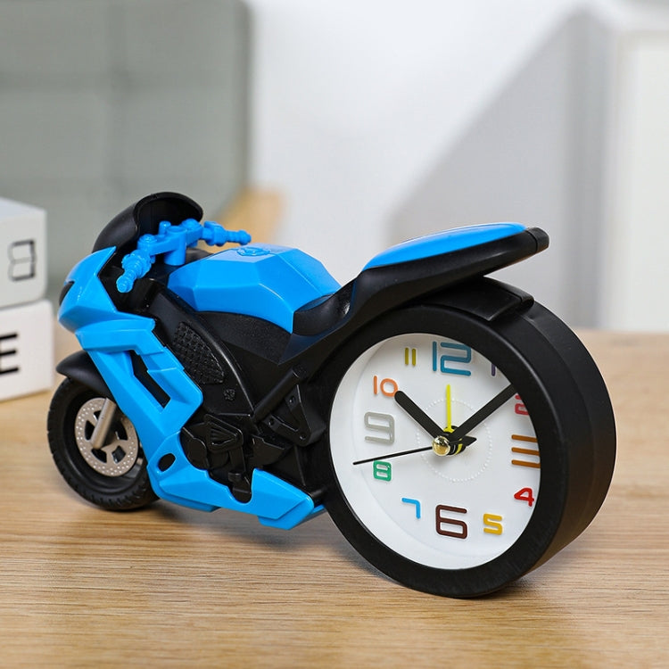 Motorcycle Alarm Clock Ornaments Creative Child Gift Clock(Blue Motorcycle Racing) - Alarm Clocks by PMc TechLife | Online Shopping South Africa | PMc TechLife | Buy Now Pay Later Mobicred