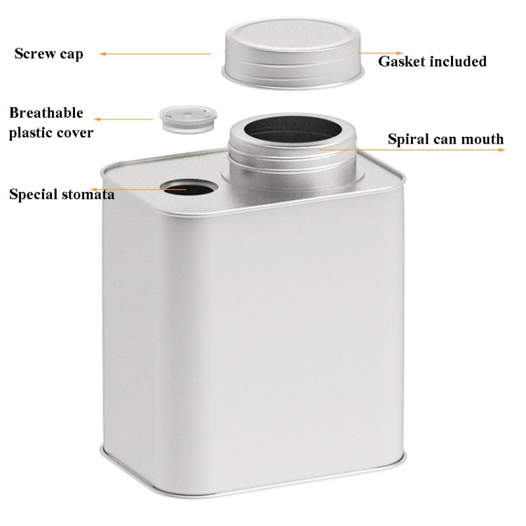 Square Tinplate Metal Sealed Cans Coffee Bean Powder Tin Cans, Specification: With Air Valve - free shipping - PMC TechLife - Order now!