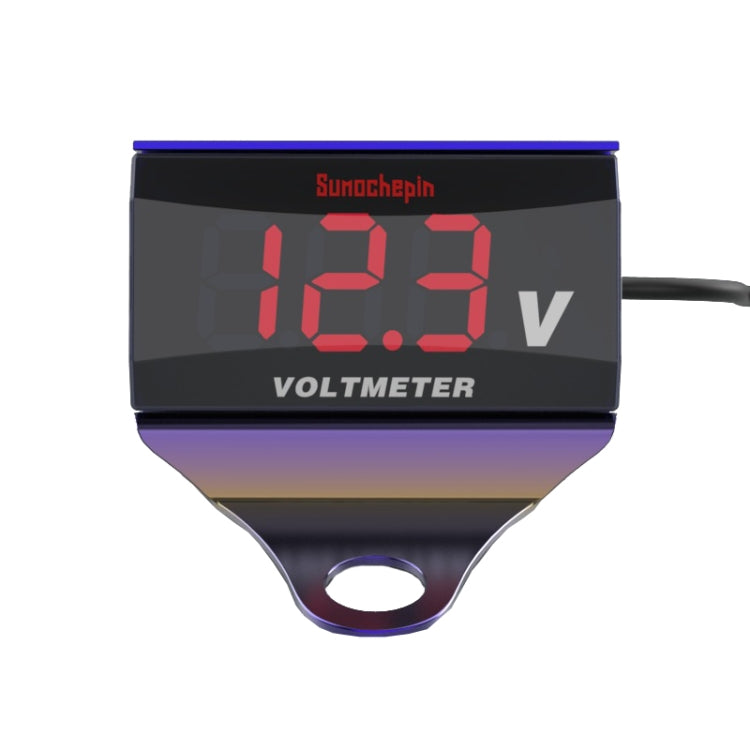 SUMOCHEPIN SMCP101 8-150V Motorcycle Modified Voltmeter LED Digital Display Electric Pressure Meter, Colour: Colorful Bracket+Red Voltmeter - Electrical Instruments by PMc TechLife | Online Shopping South Africa | PMc TechLife | Buy Now Pay Later Mobicred