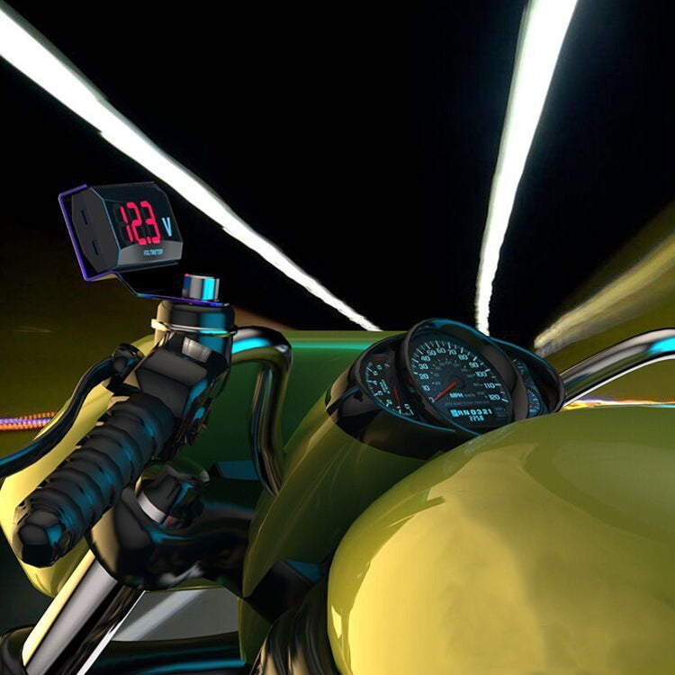 SUMOCHEPIN SMCP101 8-150V Motorcycle Modified Voltmeter LED Digital Display Electric Pressure Meter, Colour: Colorful Bracket+Red Voltmeter - Electrical Instruments by PMc TechLife | Online Shopping South Africa | PMc TechLife | Buy Now Pay Later Mobicred