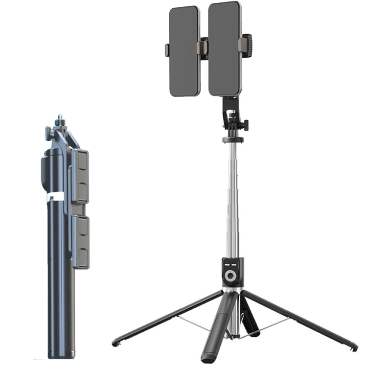 360-Degree Rotating Foldable Bluetooth Selfie Sticks Live Stand, Spec: P220 TK (Double Clip) - Selfie Sticks by PMC TechLife | Online Shopping South Africa | PMC TechLife | Buy Now Pay Later Mobicred