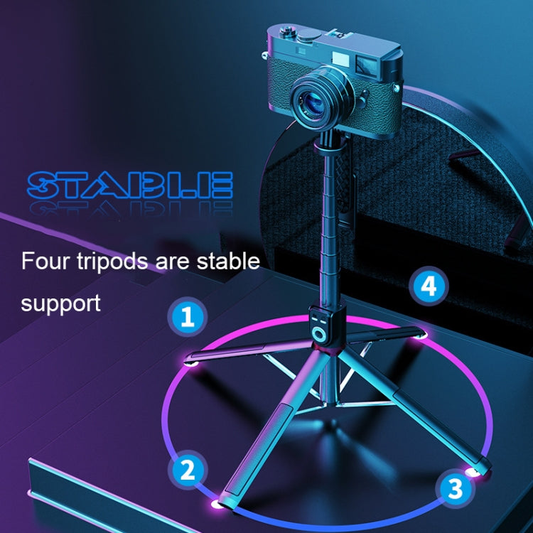 360-Degree Rotating Foldable Bluetooth Selfie Sticks Live Stand, Spec: P220 TK (Double Clip) - Selfie Sticks by PMC TechLife | Online Shopping South Africa | PMC TechLife | Buy Now Pay Later Mobicred