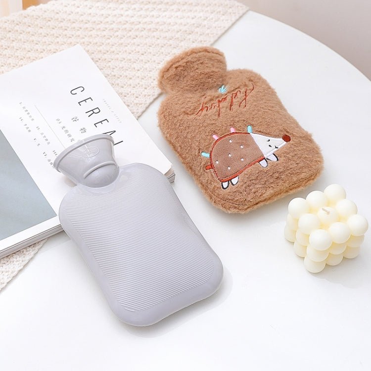 Hot Compress Stomach Hot Water Bottle Flannel Cover Cartoon Hand Warmer(Brown) - Hot Water Bags by PMC TechLife | Online Shopping South Africa | PMC TechLife | Buy Now Pay Later Mobicred