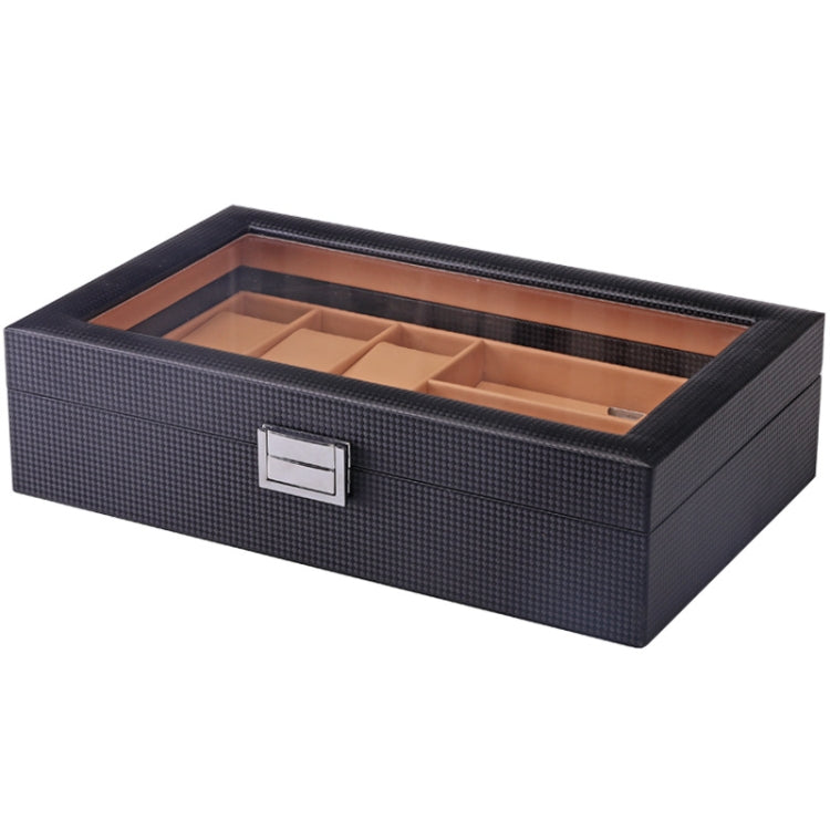 6+3 PU Watch Glasses Case Carbon Fiber PU Skin Watch Box Sunglasses Box(Brown) - free shipping - PMc TechLife - Order now!