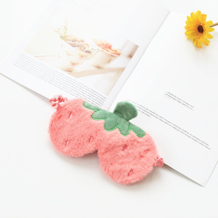 Fruit Plush Eye Mask Cute Soft Girl Sleep Blackout Eye Mask(Strawberry) - free shipping - PMC TechLife - Order now!